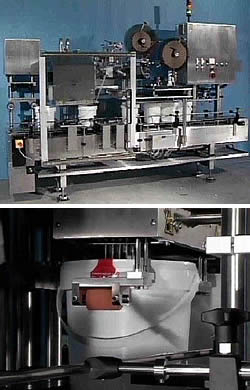 Applikation Etikettierung von Eimern mit Verschluss-Siegeletikett vom Hersteller BBK Etikettier- und Sondermaschinenbau