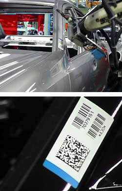 Applikation Automatische Kennzeichnung von lackierten Karosserien mit rückstandsfrei lösbaren Etiketten vom Hersteller topex